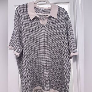 Men's Black Tan Woven Off-White XXL Polo by Madewell